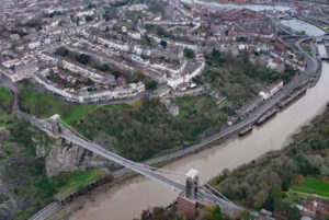 HC-Bristol, Clifton Suspension Bridge and River Avon from above-Lucretia Bowen