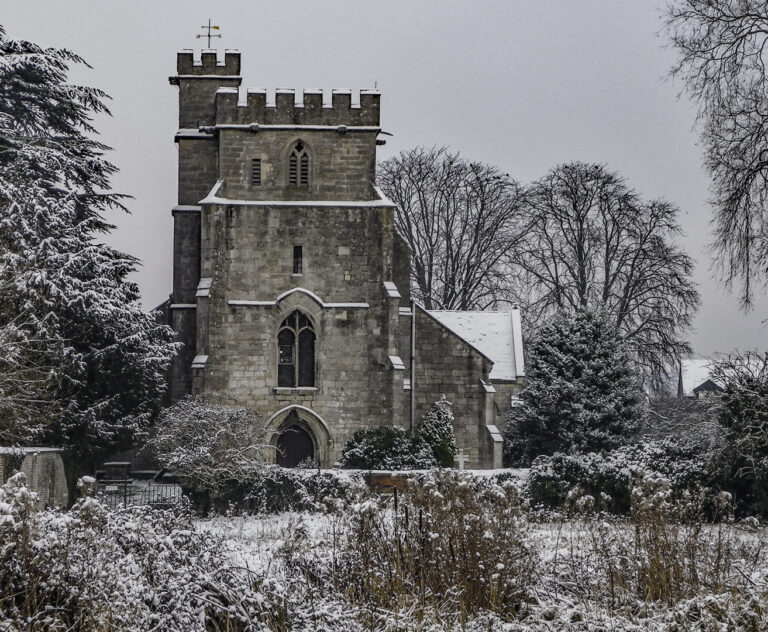 Div 2 -HC-Snowy St Cyr's church Stonehouse -Lucretia Bowen